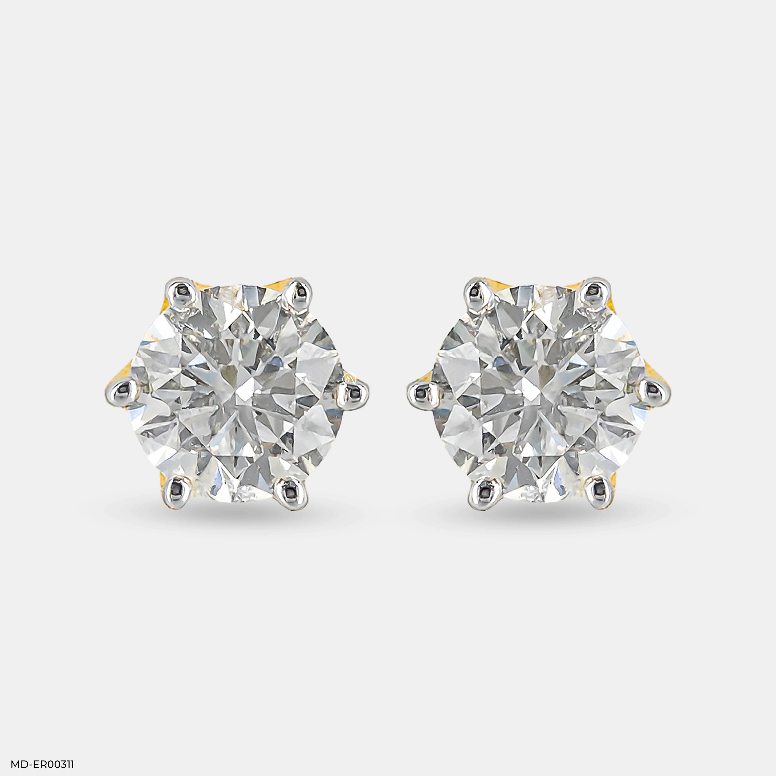 4.15 Carat Solitaire Diamond Stud Earrings