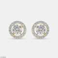 1 Carat Round Solitaire Halo Earrings