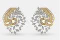 Dual-Tone Swirls Diamond Earrings