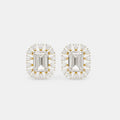 Radiant Emerald Halo Studs
