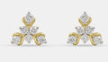 Golden Triangular Diamond Stud Earrings
