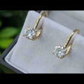 Oria Dangling Round Solitaire Hoops Earrings