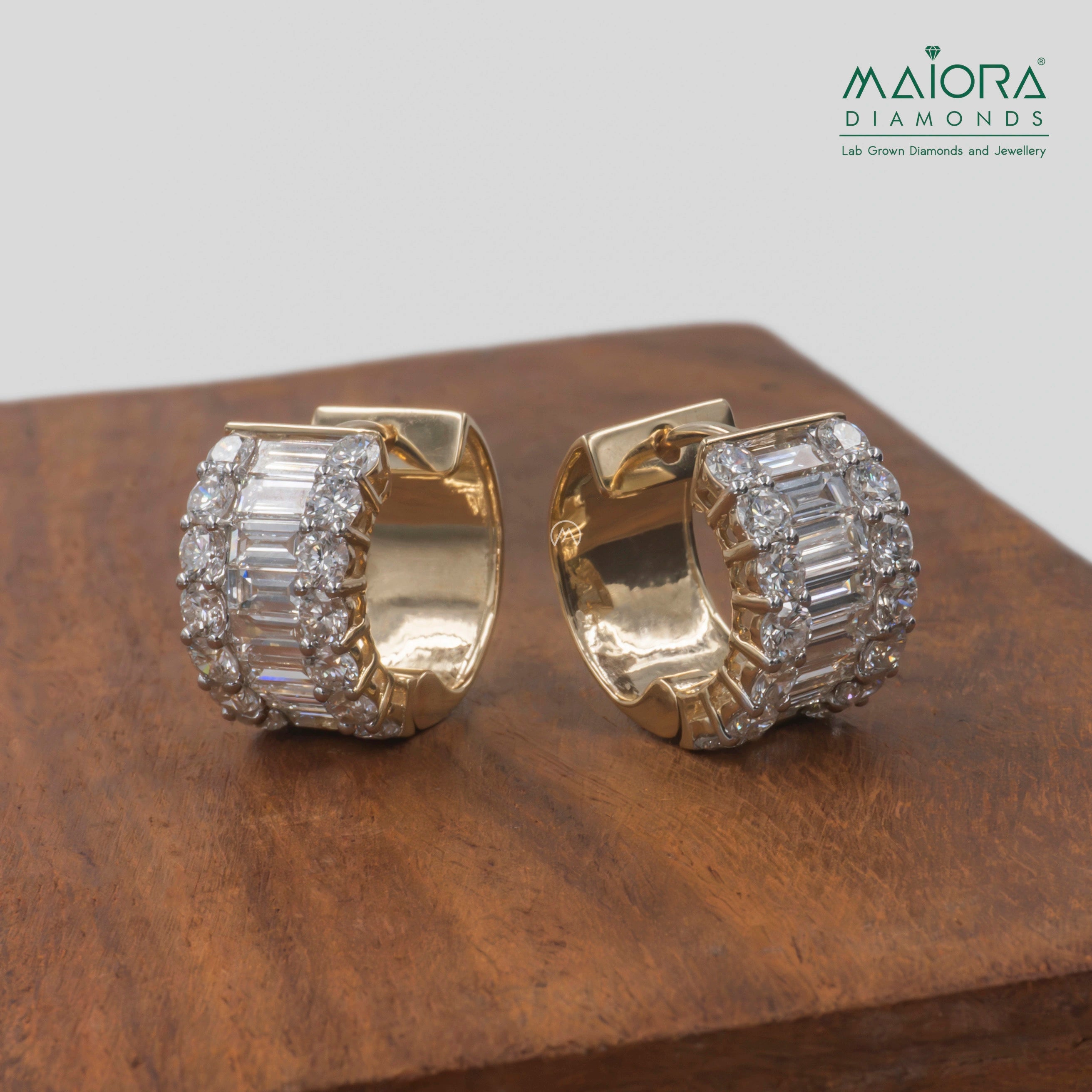 Imperial Spark Diamond Hoops Earrings