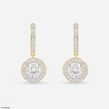Round Halo Hoop Earrings