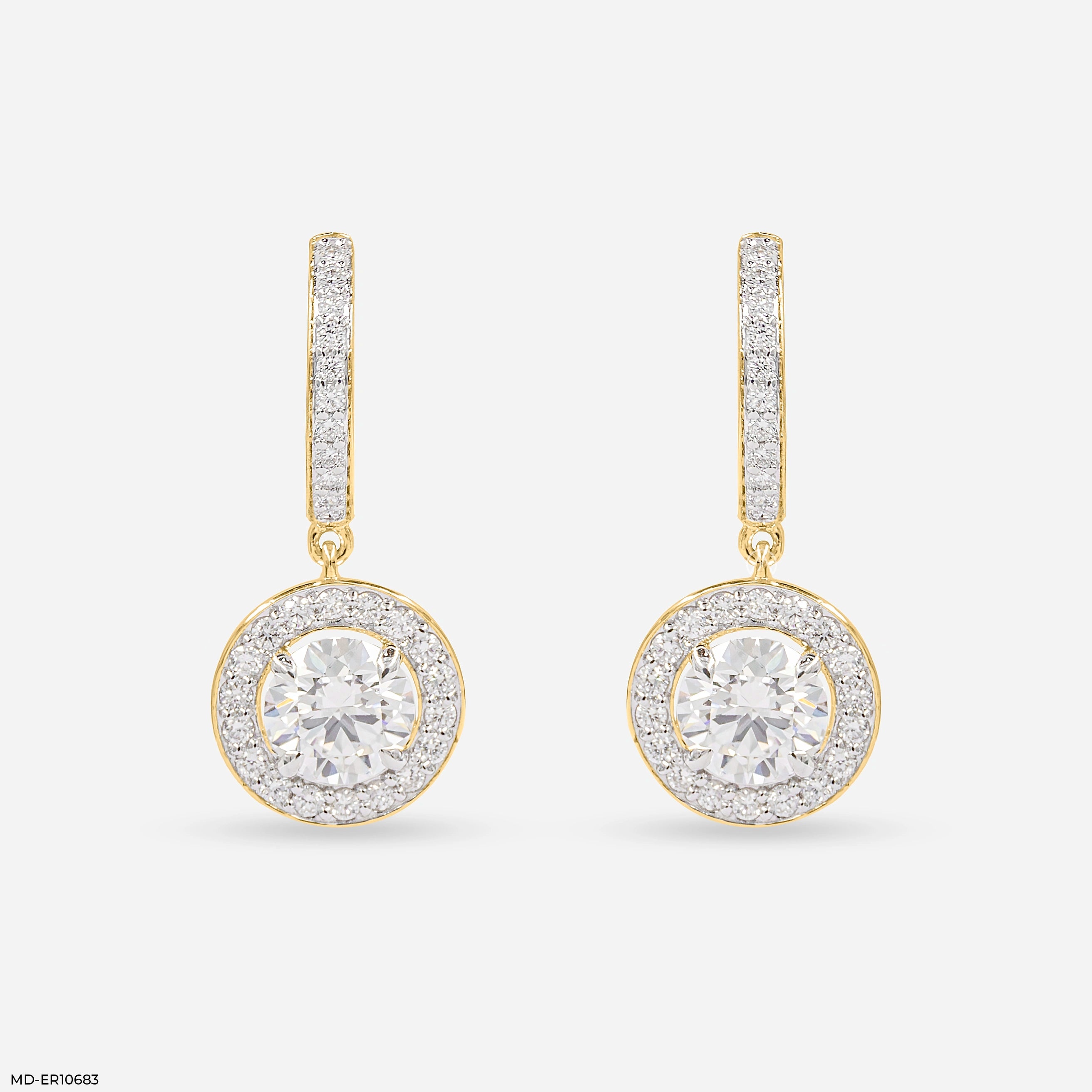 Round Halo Hoop Earrings