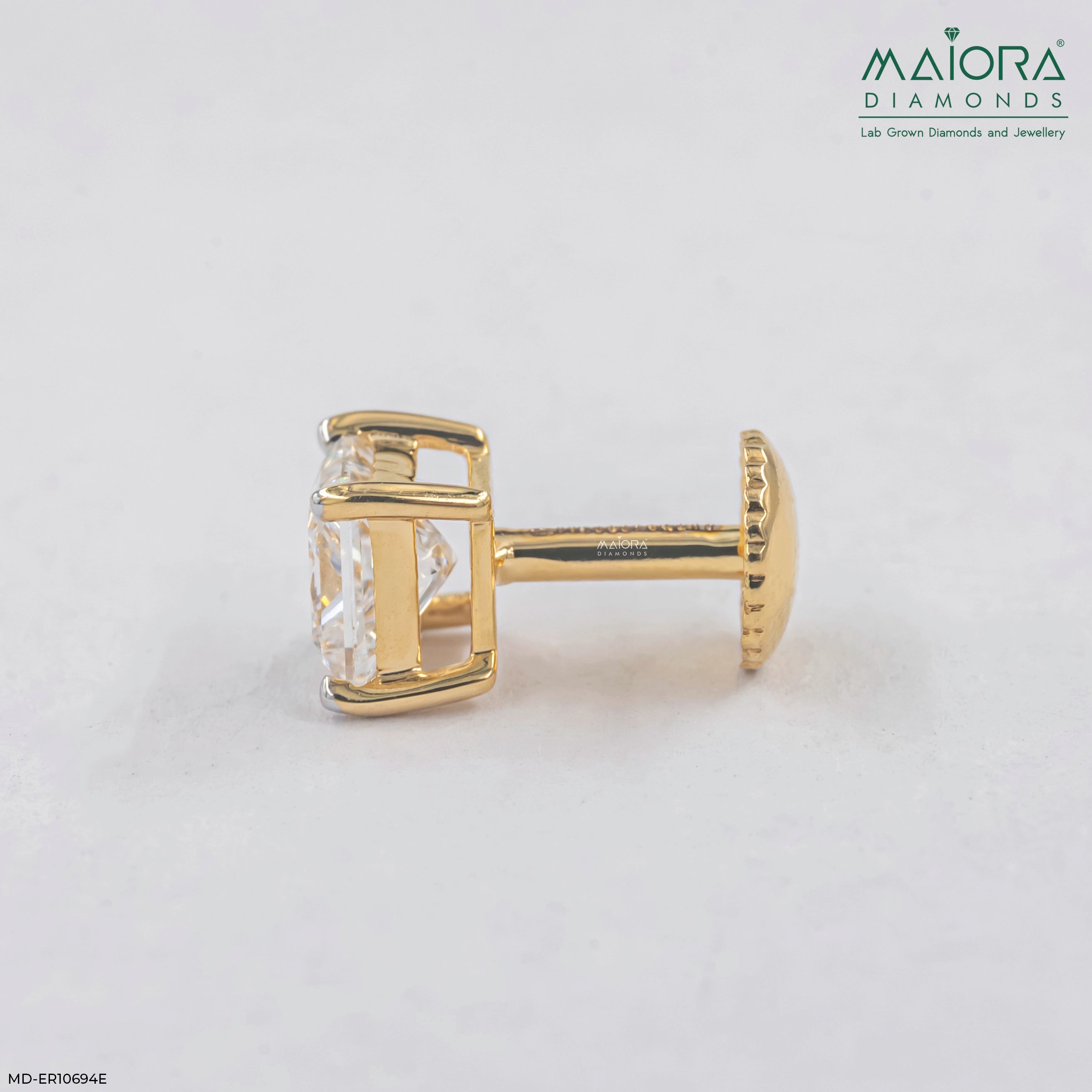 Artisan Princess Solitaire Diamond Earrings