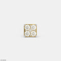 Gold Sqaure Diamond Mens Stud Earring
