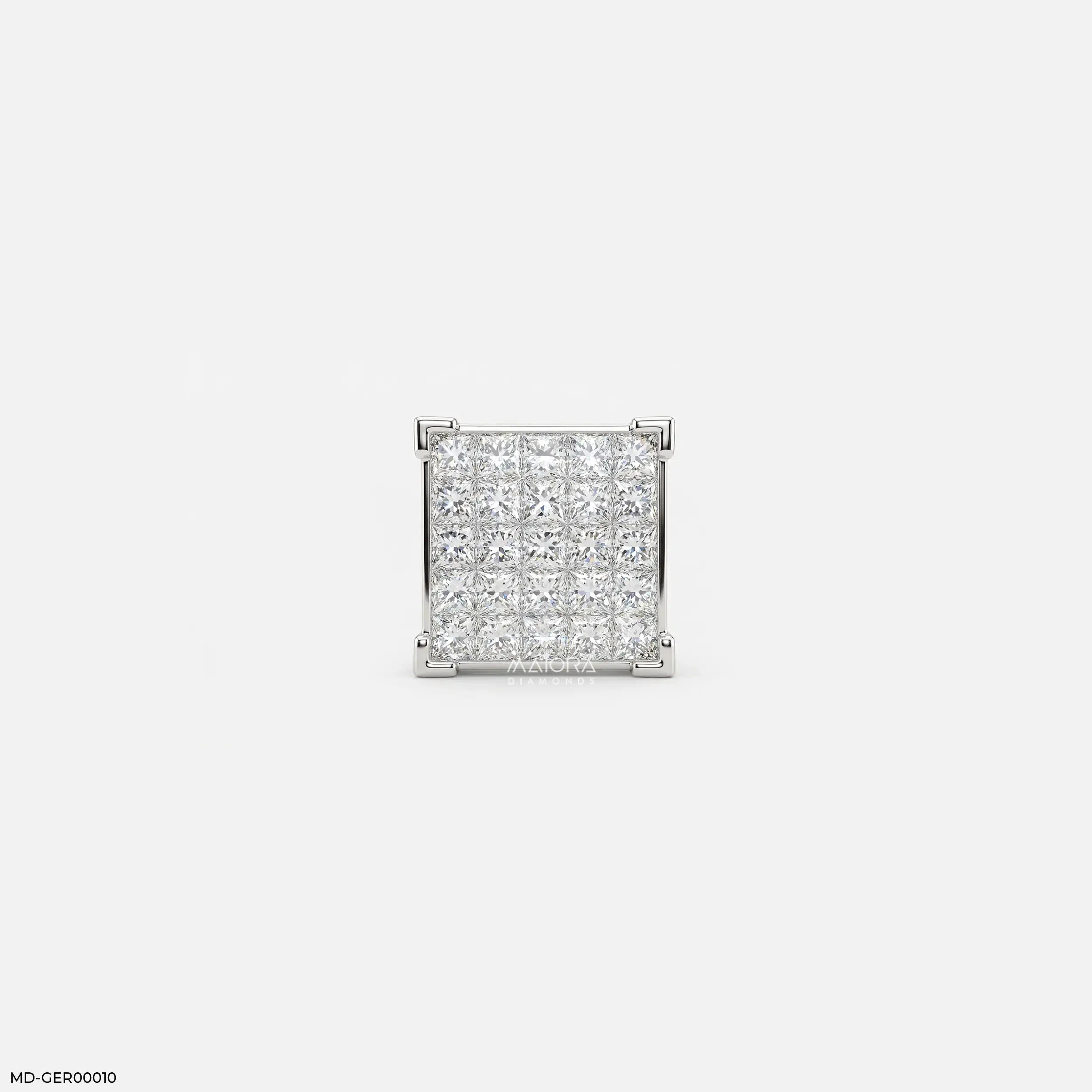 Empire Blocks Diamond Mens Stud Earring
