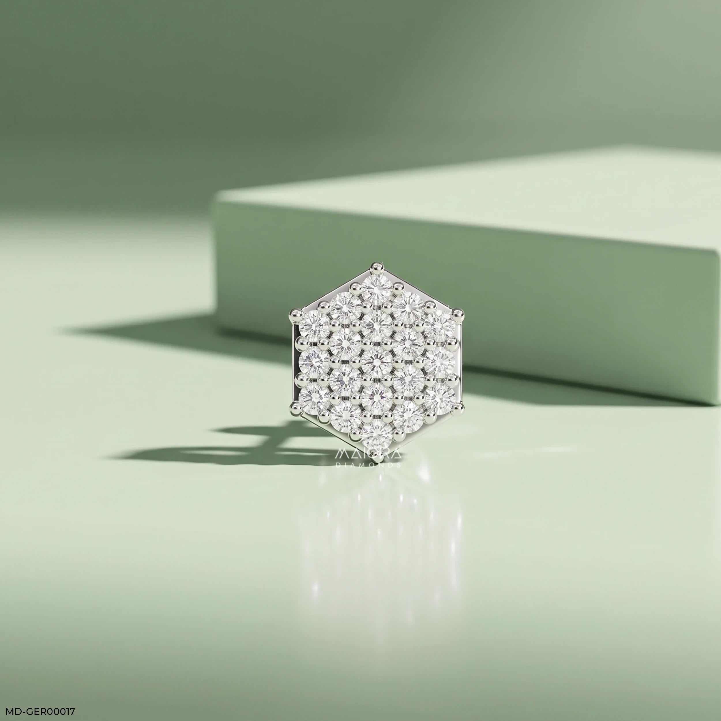 Monarch Hexa Diamond Mens Stud Earring