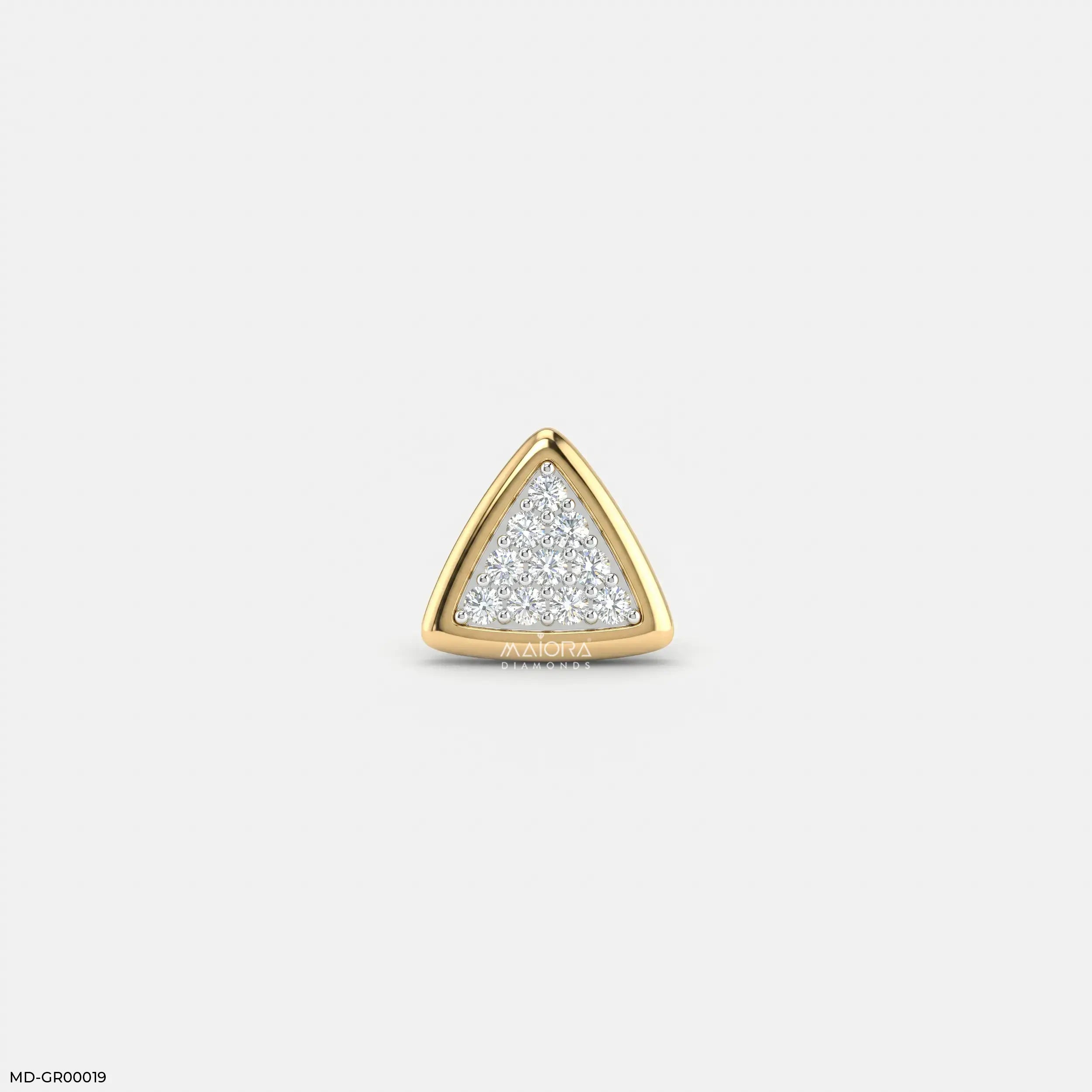 Triangle Frame Diamond Mens Stud