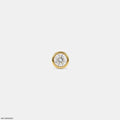 Golden Bezel Round Diamond Mens Stud Earring