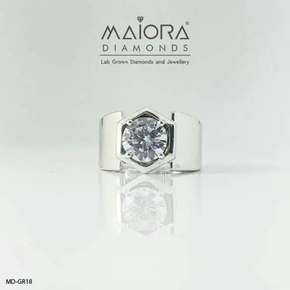 2.5 Carat Solitaire Hexagon Men's Ring