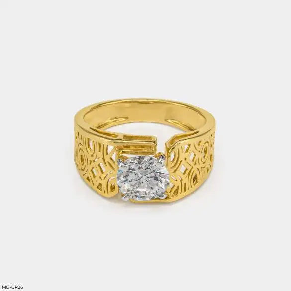 1.75 Carat Round Soliataire Vintage Men's Ring