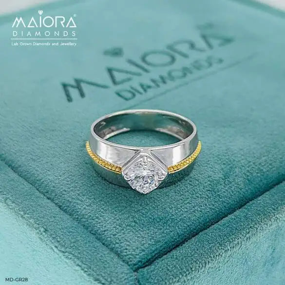 0.75 Carat Solitaire Elegant Minimal Men's Ring