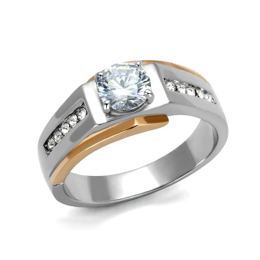 1 Carat Round Crest Gent's Ring