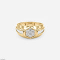 Hexagon Cluster Mens Diamond Ring
