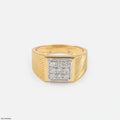 Gable Square Diamond Cluster Men Ring