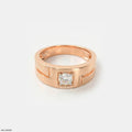 Golden Solitaire Diamond Mens Ring
