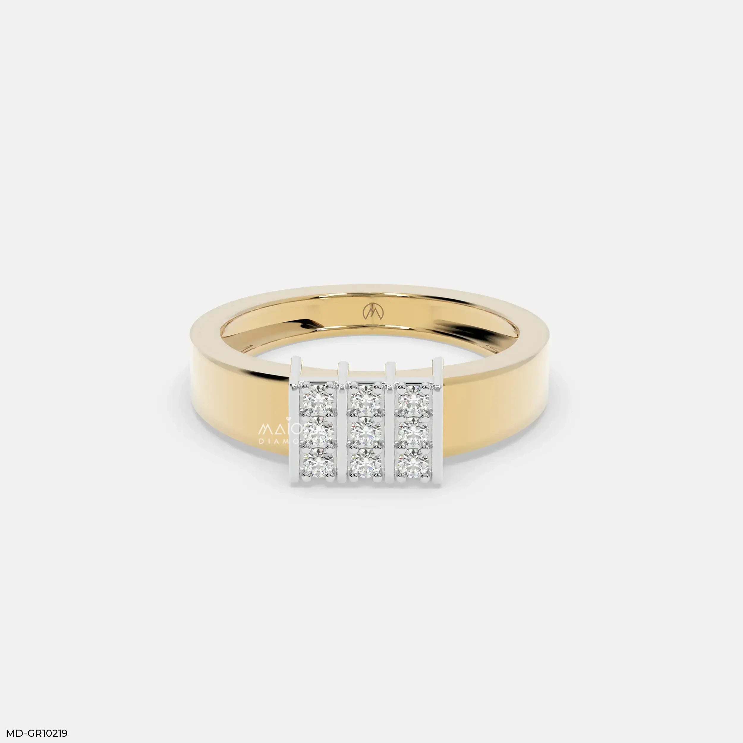 Structured Grid Mens Diamond Ring