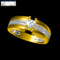 Duo Tone Mens Diamond Ring