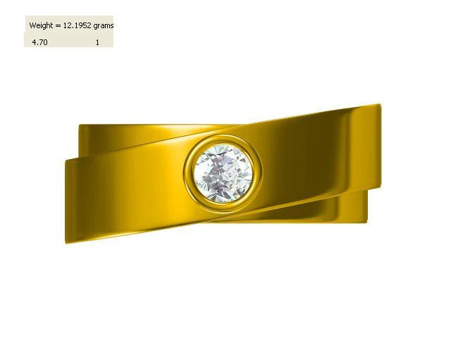 Solo Diamond Mens Gold Ring