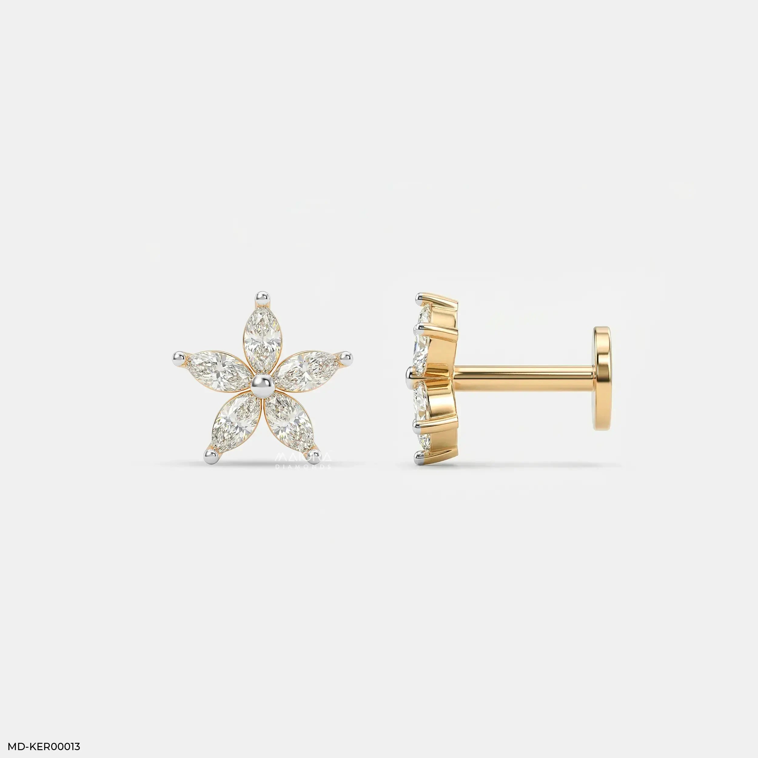 Shiney Petals Kids Diamond Earrings