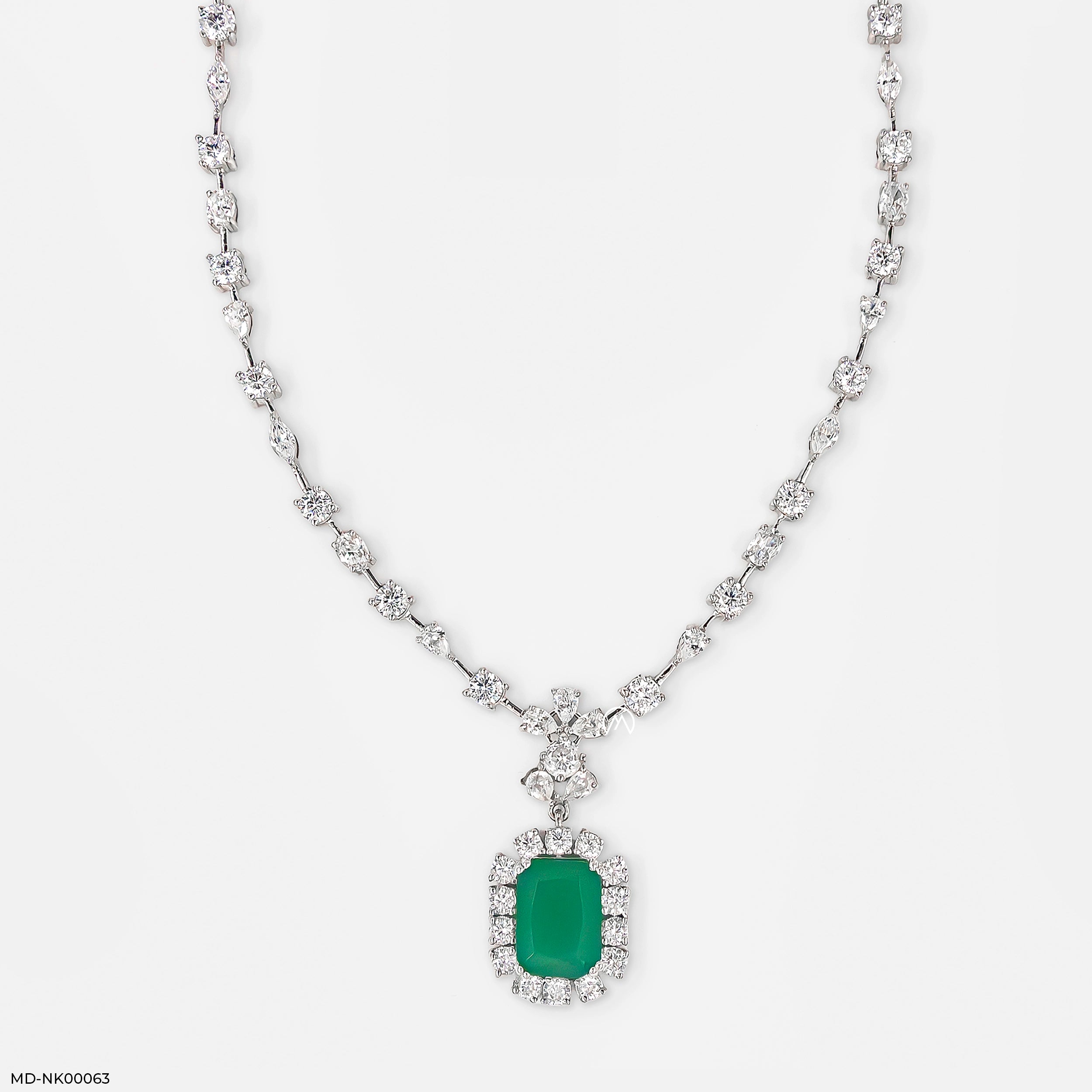 Regal Emerald Embrace Diamond Necklaces