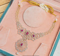 Glided Scarlet Floral Diamond Necklace