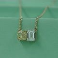 Twin Flame Solitaire Diamond Necklace