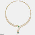 Lariat Collar with Emerald Drops Necklace