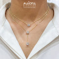 Trinity Y layered Diamond Necklace
