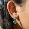 Emerald Leaf Diamond Earrings