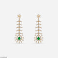 Frozen Fern Emerald Diamond Earrings