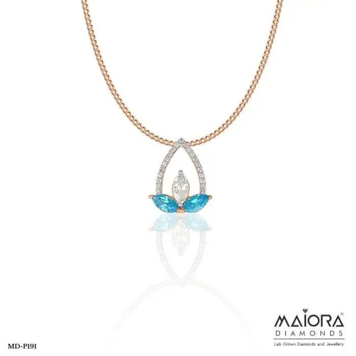 0.50 Carat Aqua Petal Pendants