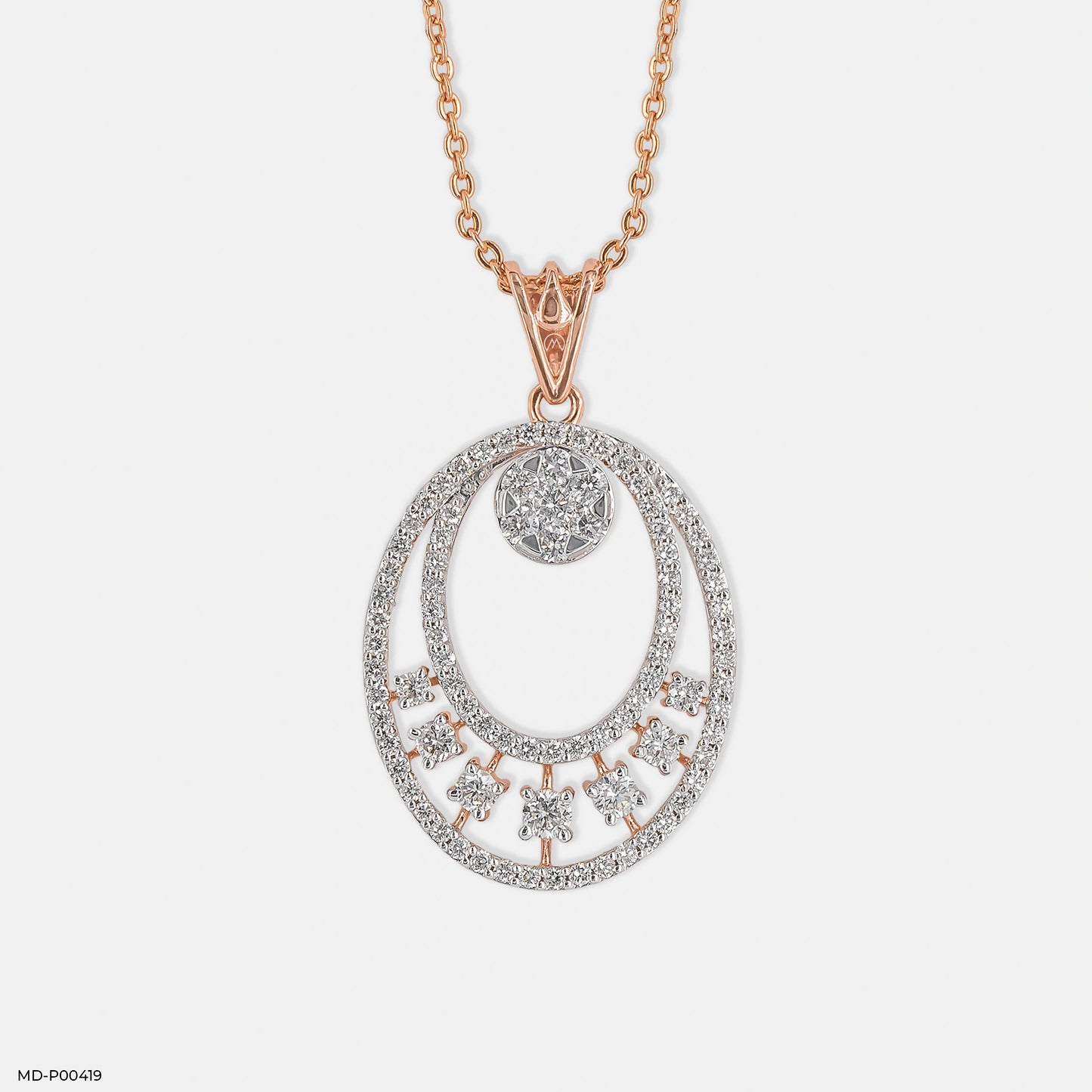 1.65 Carat Oval Designer Diamond Pendant