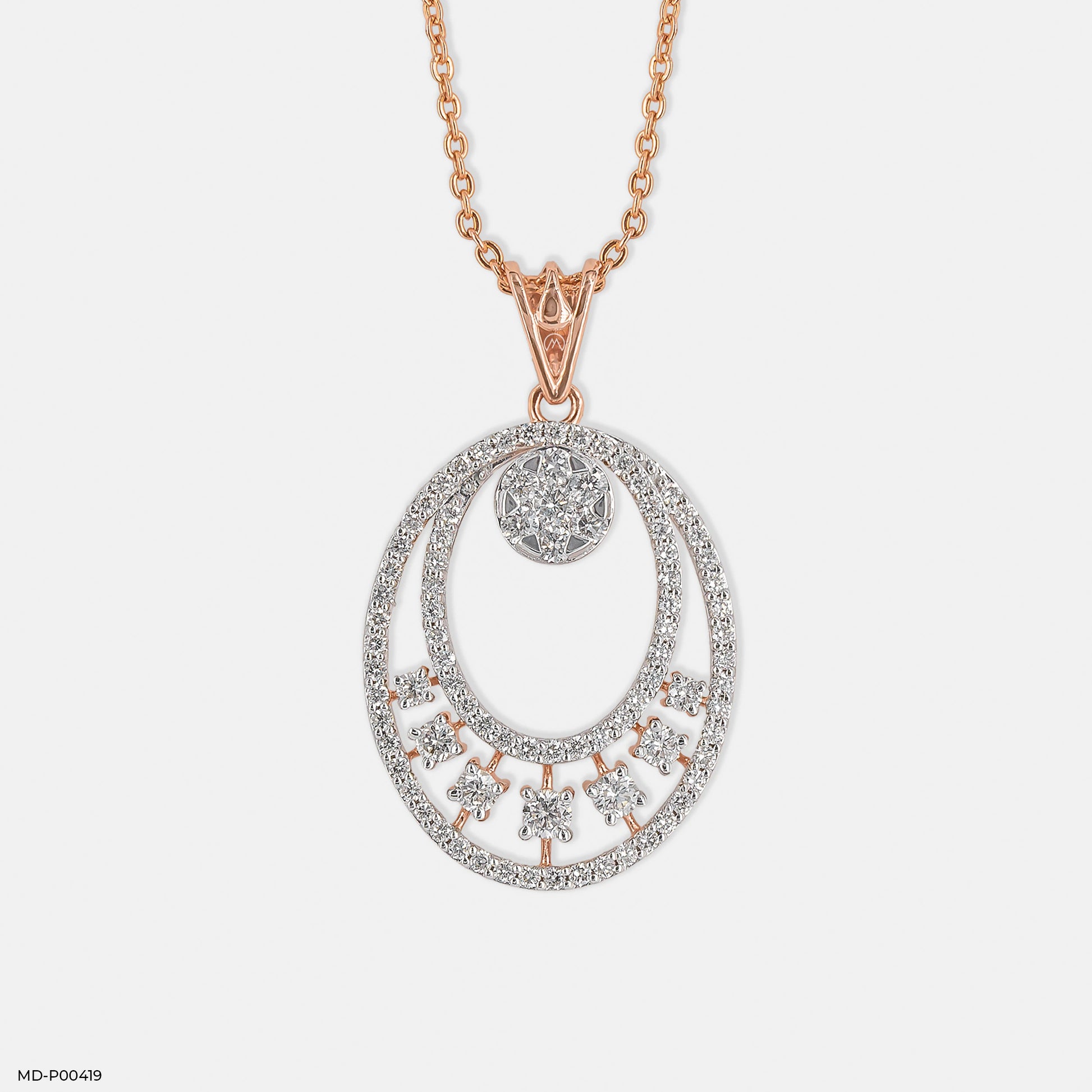 1.65 Carat Oval Designer Diamond Pendant