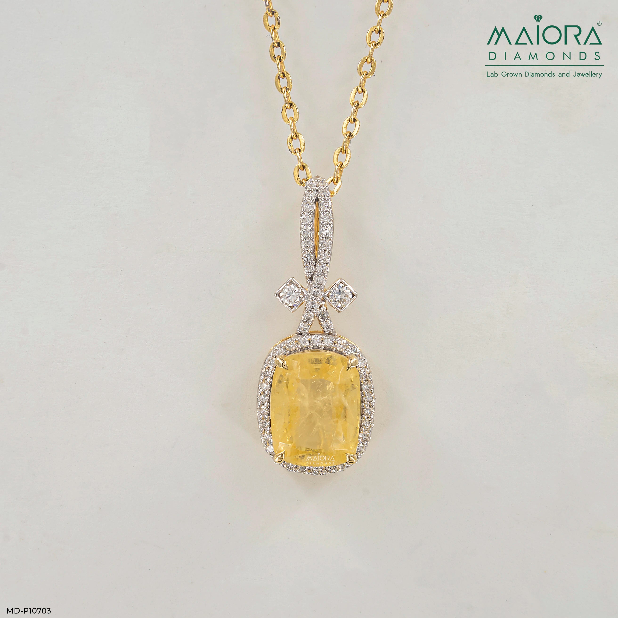 Golden Radiance Diamond Pendant