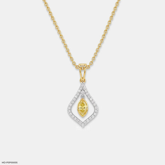 0.65 Carat Dual Shade Yellow Color Diamond Pendant