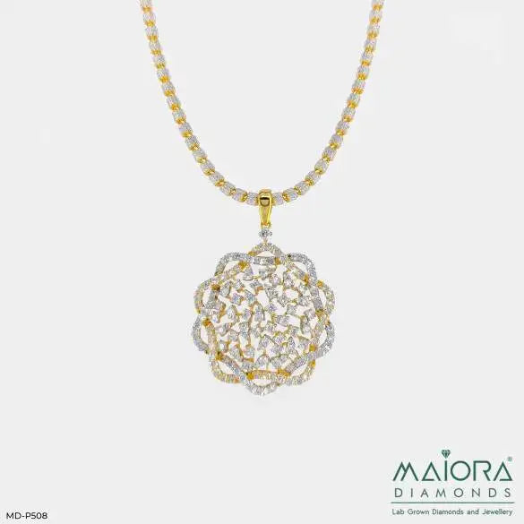 Lace Petal Diamond Pendant