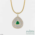 Inverted Pear with Triangle Emerald Pendant