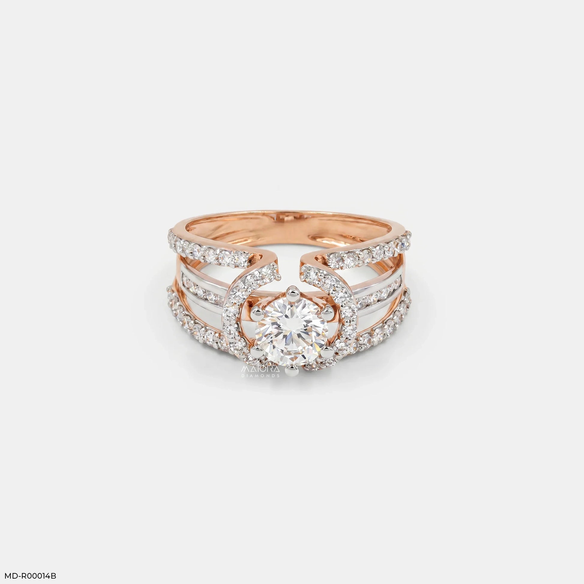 1.25 Carat Parallel Halo Round Lab Diamond Solitaire Ring