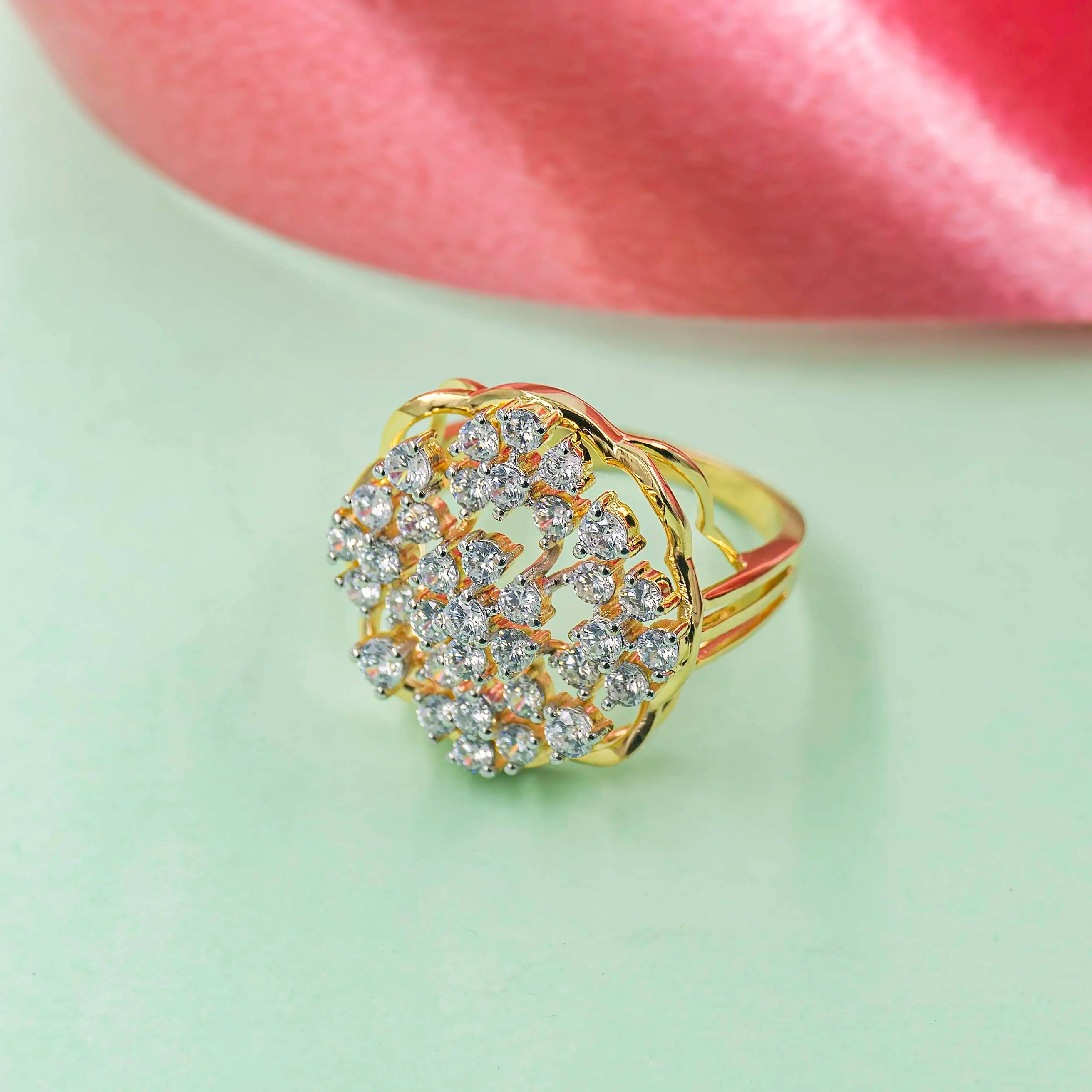 The Diamond Flower Cluster Ring