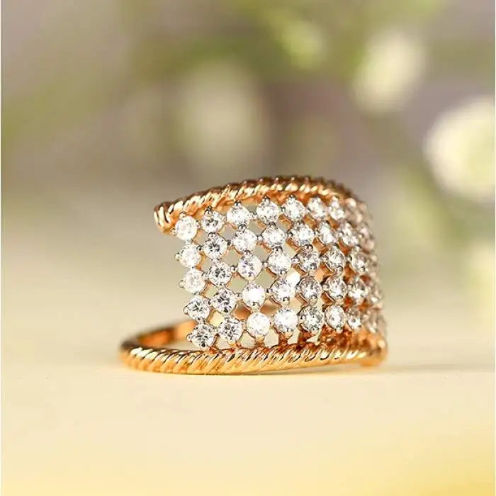The Diamond Lattice Cuff Ring