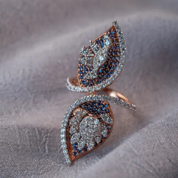 Frozen Leaf Duet Ring