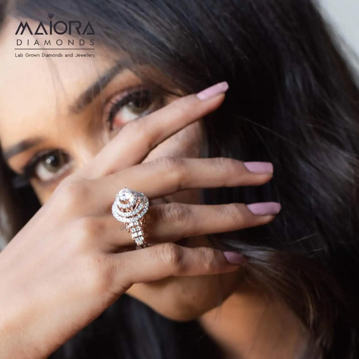 Triple Halo Solitaire Ring