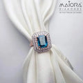 Emerald-Cut Swiss Blue Engagement Diamond Ring