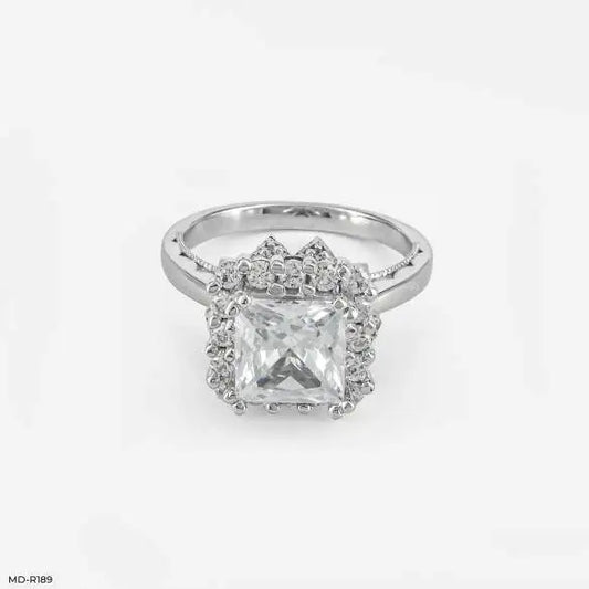 The Princess Cut Crown Halo Ring