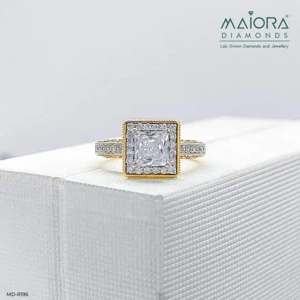 1.5 Carat Princess Cut Halo Ring