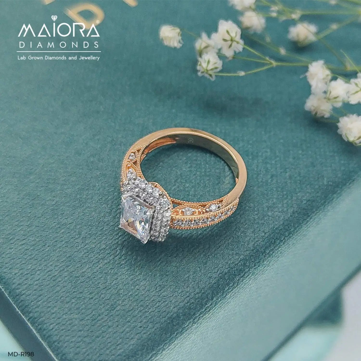 1.5 Carat Emerald Cut Solitaire Double Halo Ring