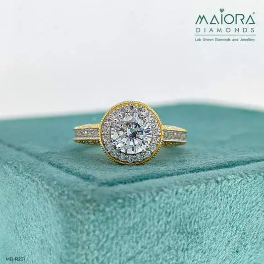 The Round Brilliant Vintage Halo Ring